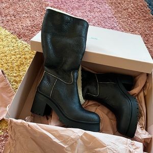 Miu miu shearling boots, size 39